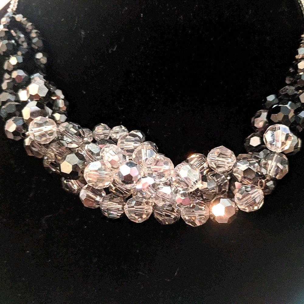 Swarovski Statement Necklace. White/Silver/Black - image 6